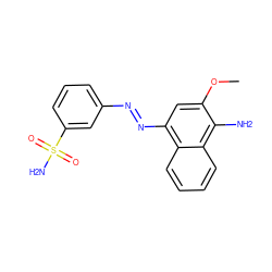 COc1cc(N=Nc2cccc(S(N)(=O)=O)c2)c2ccccc2c1N ZINC000253921175