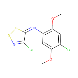 COc1cc(N=c2ssnc2Cl)c(OC)cc1Cl ZINC000253952966