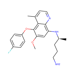 COc1cc(N[C@@H](C)CCCN)c2nccc(C)c2c1Oc1ccc(F)cc1 ZINC000005161408