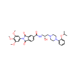 COc1cc(N2C(=O)c3ccc(C(=O)NC[C@@H](O)CN4CCN(c5ccccc5OC(C)C)CC4)cc3C2=O)cc(OC)c1OC ZINC000026278844