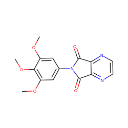 COc1cc(N2C(=O)c3nccnc3C2=O)cc(OC)c1OC ZINC000071332291