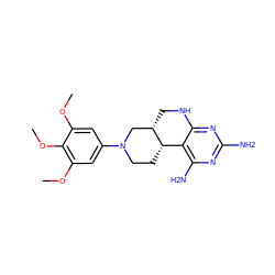 COc1cc(N2CC[C@H]3c4c(N)nc(N)nc4NC[C@H]3C2)cc(OC)c1OC ZINC000013762712