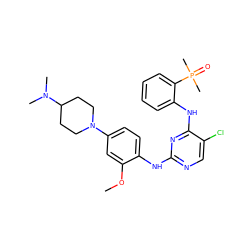 COc1cc(N2CCC(N(C)C)CC2)ccc1Nc1ncc(Cl)c(Nc2ccccc2P(C)(C)=O)n1 ZINC000089630357