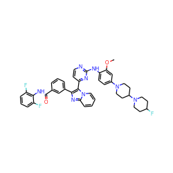 COc1cc(N2CCC(N3CCC(F)CC3)CC2)ccc1Nc1nccc(-c2c(-c3cccc(C(=O)Nc4c(F)cccc4F)c3)nc3ccccn23)n1 ZINC000165094367