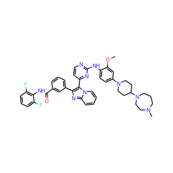 COc1cc(N2CCC(N3CCCN(C)CC3)CC2)ccc1Nc1nccc(-c2c(-c3cccc(C(=O)Nc4c(F)cccc4F)c3)nc3ccccn23)n1 ZINC000165099940