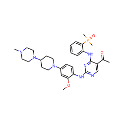 COc1cc(N2CCC(N3CCN(C)CC3)CC2)ccc1Nc1ncc(C(C)=O)c(Nc2ccccc2P(C)(C)=O)n1 ZINC000653891191