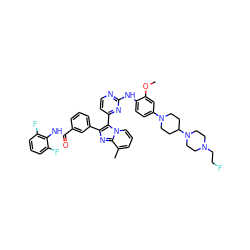 COc1cc(N2CCC(N3CCN(CCF)CC3)CC2)ccc1Nc1nccc(-c2c(-c3cccc(C(=O)Nc4c(F)cccc4F)c3)nc3c(C)cccn23)n1 ZINC000165081783