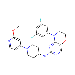 COc1cc(N2CCC(Nc3ncc4c(n3)N(c3cc(F)cc(F)c3)CCO4)CC2)ccn1 ZINC000473136017