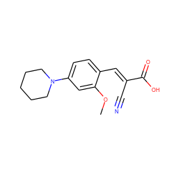 COc1cc(N2CCCCC2)ccc1/C=C(\C#N)C(=O)O ZINC000473133137