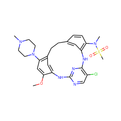 COc1cc(N2CCN(C)CC2)c2cc1Nc1ncc(Cl)c(n1)Nc1cc(ccc1N(C)S(C)(=O)=O)CC2 ZINC000073197433