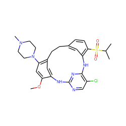 COc1cc(N2CCN(C)CC2)c2cc1Nc1ncc(Cl)c(n1)Nc1cc(ccc1S(=O)(=O)C(C)C)CC2 ZINC000073197432