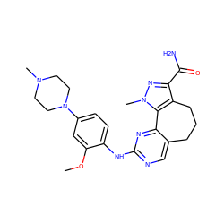 COc1cc(N2CCN(C)CC2)ccc1Nc1ncc2c(n1)-c1c(c(C(N)=O)nn1C)CCC2 ZINC000145924808