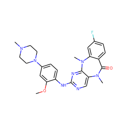 COc1cc(N2CCN(C)CC2)ccc1Nc1ncc2c(n1)N(C)c1cc(F)ccc1C(=O)N2C ZINC000066079601