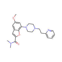 COc1cc(N2CCN(CCc3ccccn3)CC2)c2oc(C(=O)N(C)C)cc2c1 ZINC000114869843