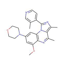 COc1cc(N2CCOCC2)cc2c1nc(C)c1c(C)nc(-c3ccncc3C)n12 ZINC000073169619