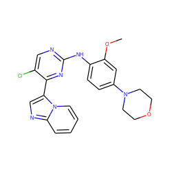 COc1cc(N2CCOCC2)ccc1Nc1ncc(Cl)c(-c2cnc3ccccn23)n1 ZINC000072176187