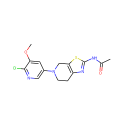 COc1cc(N2CCc3nc(NC(C)=O)sc3C2)cnc1Cl ZINC000473133677