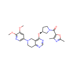 COc1cc(N2CCc3ncnc(O[C@H]4CCN(C(=O)c5oc(C)nc5C)C4)c3C2)cnc1OC ZINC000113568124