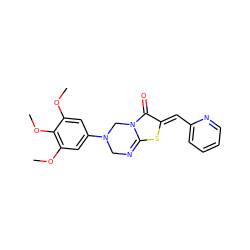 COc1cc(N2CN=c3s/c(=C\c4ccccn4)c(=O)n3C2)cc(OC)c1OC ZINC000038154000