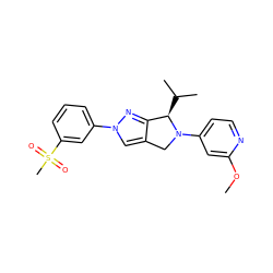 COc1cc(N2Cc3cn(-c4cccc(S(C)(=O)=O)c4)nc3[C@H]2C(C)C)ccn1 ZINC001772577576