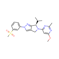 COc1cc(N2Cc3cn(-c4cccc(S(C)(=O)=O)c4)nc3[C@H]2C(C)C)nc(C)n1 ZINC001772610074