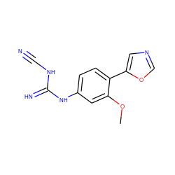 COc1cc(NC(=N)NC#N)ccc1-c1cnco1 ZINC000012354213