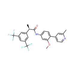 COc1cc(NC(=O)[C@H](C)c2cc(C(F)(F)F)cc(C(F)(F)F)c2)ccc1-c1ccnc(C)c1 ZINC000103290235