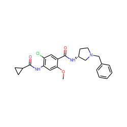 COc1cc(NC(=O)C2CC2)c(Cl)cc1C(=O)N[C@@H]1CCN(Cc2ccccc2)C1 ZINC000000600479