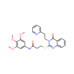 COc1cc(NC(=O)CCSc2nc3ccccc3c(=O)n2CCc2ccccn2)cc(OC)c1OC ZINC000653882104