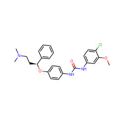 COc1cc(NC(=O)Nc2ccc(O[C@@H](CCN(C)C)c3ccccc3)cc2)ccc1Cl ZINC000169345055