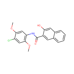 COc1cc(NC(=O)c2cc3ccccc3cc2O)c(OC)cc1Cl ZINC000000625965