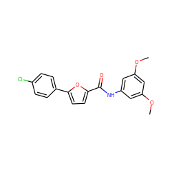 COc1cc(NC(=O)c2ccc(-c3ccc(Cl)cc3)o2)cc(OC)c1 ZINC000014982453