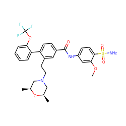 COc1cc(NC(=O)c2ccc(-c3ccccc3OC(F)(F)F)c(CCN3C[C@H](C)O[C@H](C)C3)c2)ccc1S(N)(=O)=O ZINC001772639755