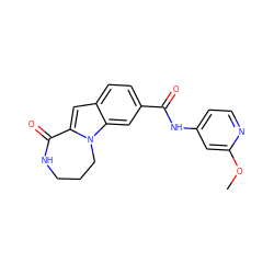 COc1cc(NC(=O)c2ccc3cc4n(c3c2)CCCNC4=O)ccn1 ZINC000117689505