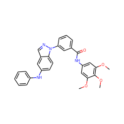 COc1cc(NC(=O)c2cccc(-n3ncc4cc(Nc5ccccc5)ccc43)c2)cc(OC)c1OC ZINC000096906409