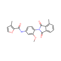 COc1cc(NC(=O)c2occc2C)ccc1N1C(=O)c2cccc(C)c2C1=O ZINC000473172563