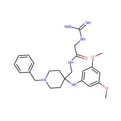 COc1cc(NC2(CNC(=O)CNC(=N)N)CCN(Cc3ccccc3)CC2)cc(OC)c1 ZINC000299819110