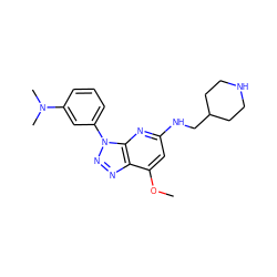 COc1cc(NCC2CCNCC2)nc2c1nnn2-c1cccc(N(C)C)c1 ZINC000072316408