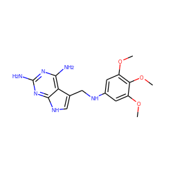 COc1cc(NCc2c[nH]c3nc(N)nc(N)c23)cc(OC)c1OC ZINC000013741665