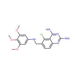 COc1cc(NCc2ccc3nc(N)nc(N)c3c2Cl)cc(OC)c1OC ZINC000003814857