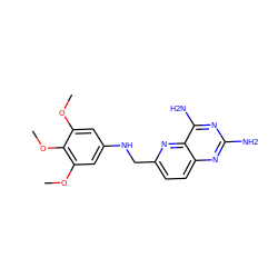 COc1cc(NCc2ccc3nc(N)nc(N)c3n2)cc(OC)c1OC ZINC000005853453