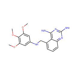 COc1cc(NCc2cccc3nc(N)nc(N)c23)cc(OC)c1OC ZINC000013740540