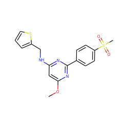 COc1cc(NCc2cccs2)nc(-c2ccc(S(C)(=O)=O)cc2)n1 ZINC000029132822