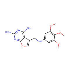 COc1cc(NCc2coc3nc(N)nc(N)c23)cc(OC)c1OC ZINC000005853464