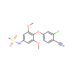 COc1cc(NS(C)(=O)=O)cc(OC)c1Oc1ccc(C#N)c(Cl)c1 ZINC000653873765