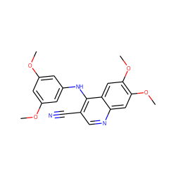 COc1cc(Nc2c(C#N)cnc3cc(OC)c(OC)cc23)cc(OC)c1 ZINC000003832366