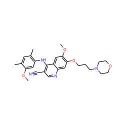 COc1cc(Nc2c(C#N)cnc3cc(OCCCN4CCOCC4)c(OC)cc23)c(C)cc1C ZINC000013470114