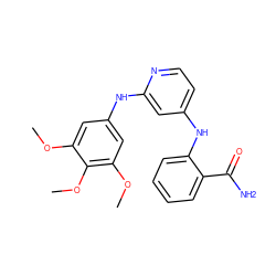 COc1cc(Nc2cc(Nc3ccccc3C(N)=O)ccn2)cc(OC)c1OC ZINC000169330401