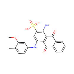 COc1cc(Nc2cc(S(=O)(=O)O)c(N)c3c2C(=O)c2ccccc2C3=O)ccc1C ZINC001772586555