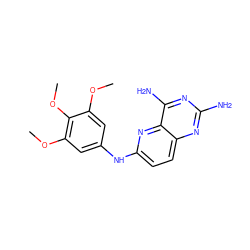 COc1cc(Nc2ccc3nc(N)nc(N)c3n2)cc(OC)c1OC ZINC000005853478